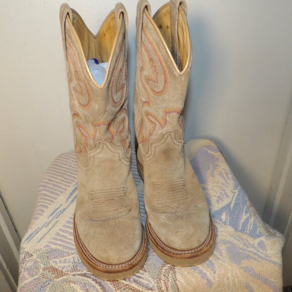 Roper Made In Spain Genuine Suede Two Tone Boots Mens Sz 8 - Picture 2 of 10